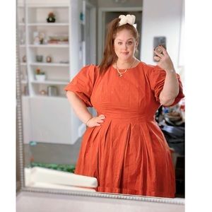 Anthropologie Eri + Ali corseted midi puff dress